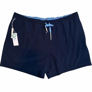 Navy Blue Southern Tide Swim Shorts with Light Blue Accents